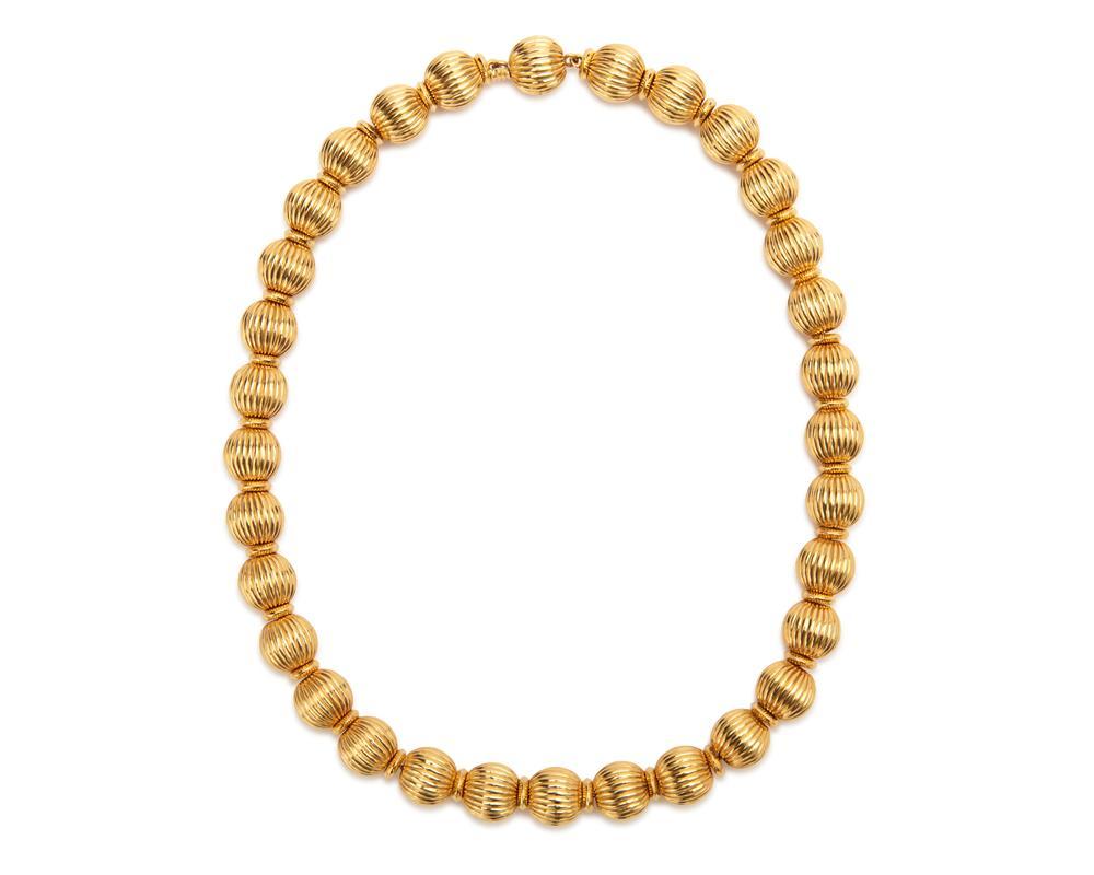 18K GOLD BEAD NECKLACE18K Gold