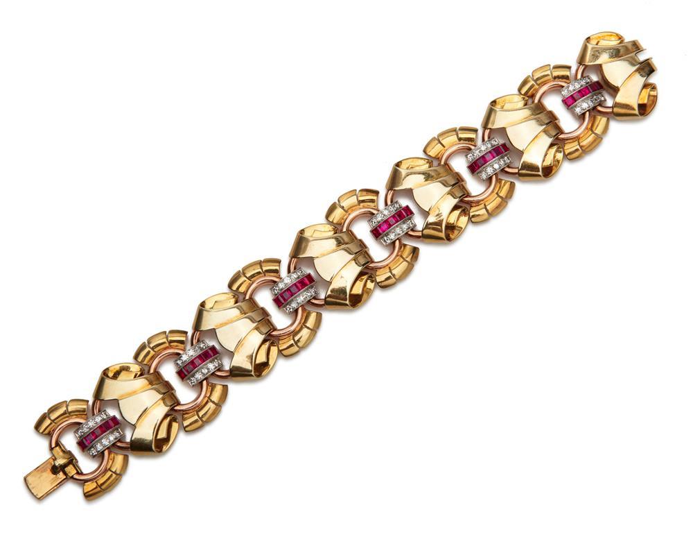 LESTER & CO. 14K GOLD, RUBY, AND