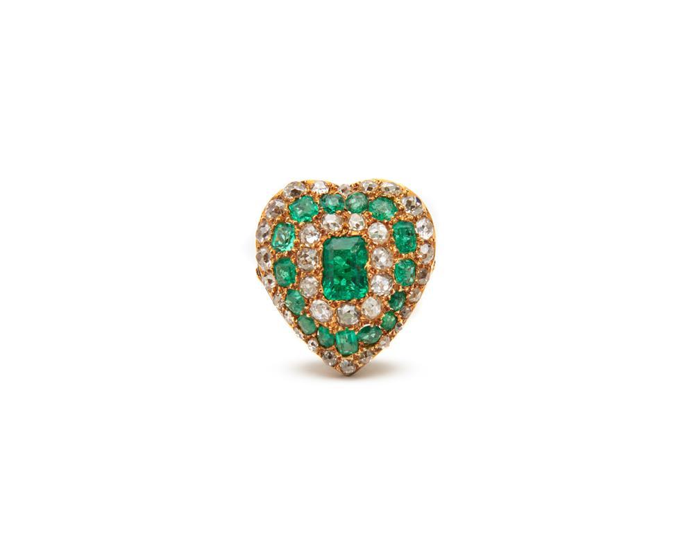 18K GOLD, EMERALD, AND DIAMOND