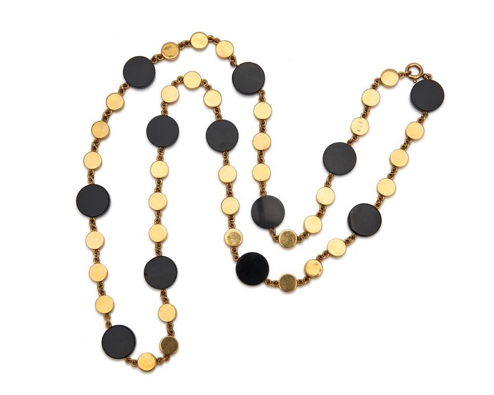 18K GOLD AND ONYX NECKLACE18K Gold and