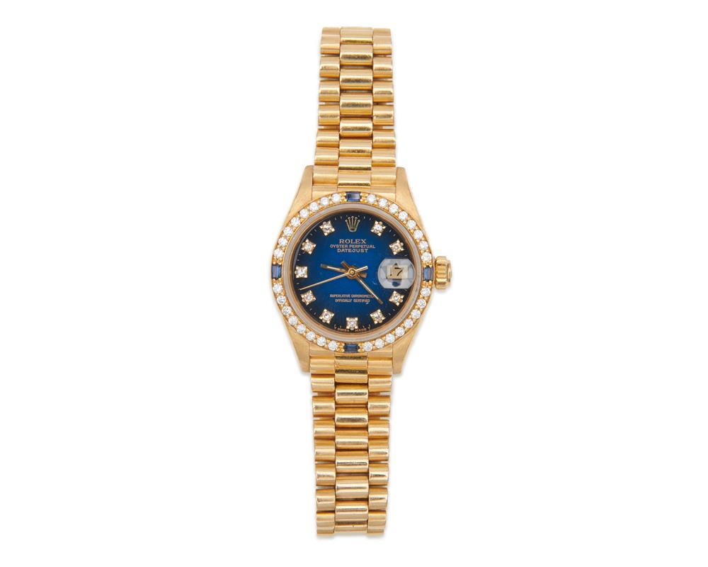 ROLEX 18K GOLD DIAMOND AND SAPPHIRE 367c53