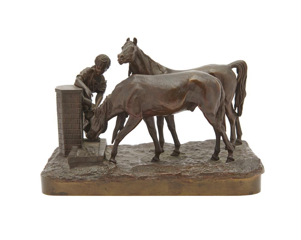 RUSSIAN BRONZE, DEPICTING TWO HORSES