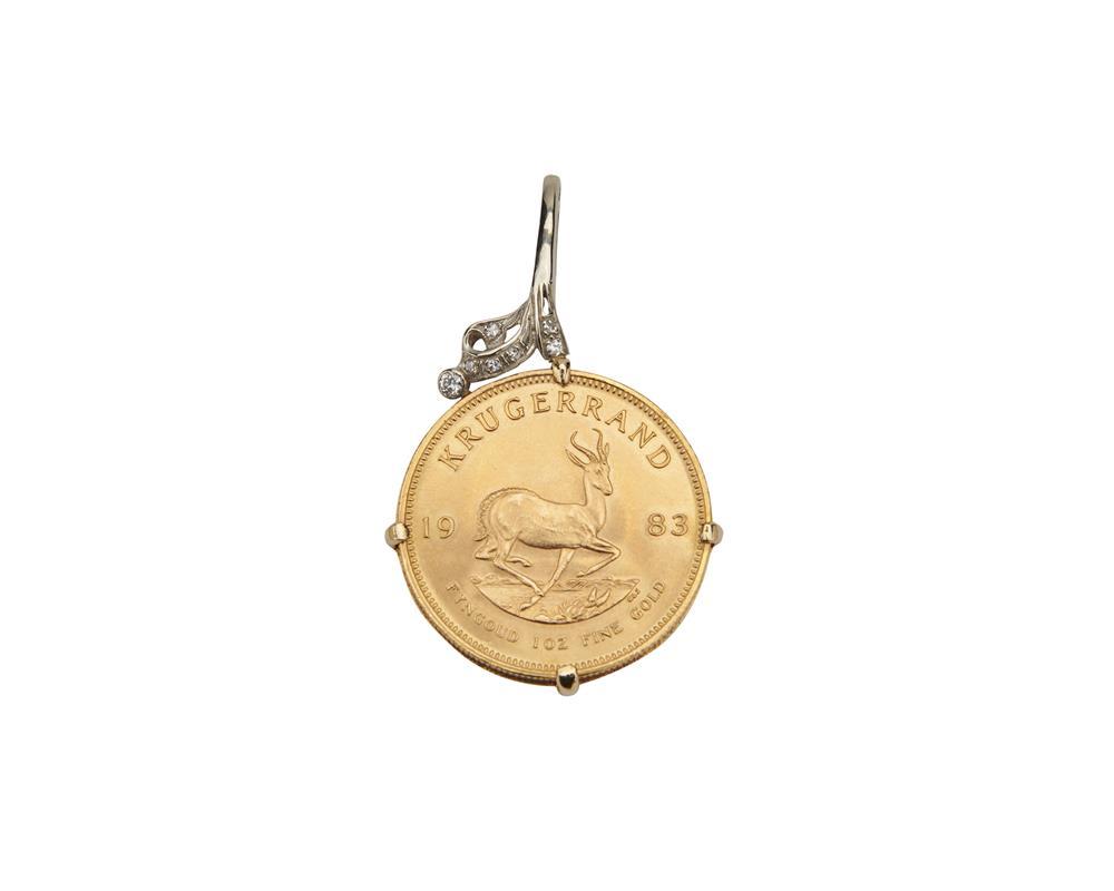 GOLD KRUGERRAND PENDANTGold Krugerrand 367d2b