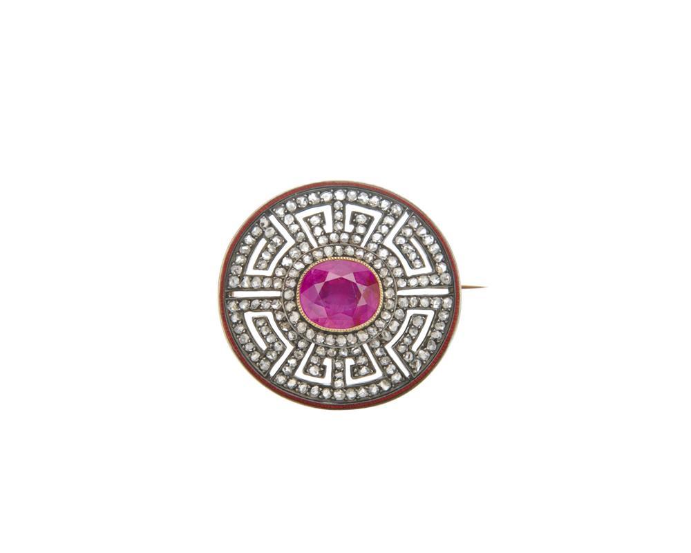 14K GOLD SILVER RUBY DIAMOND  367d61