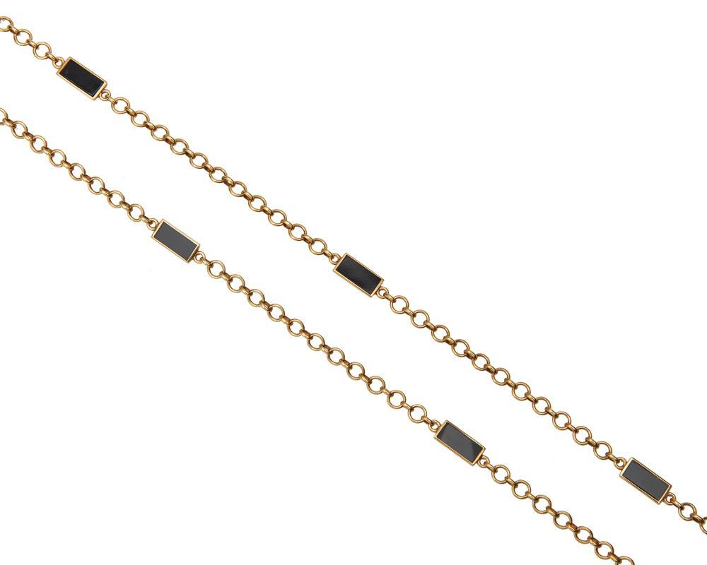 18K GOLD AND ONYX NECKLACE18K Gold
