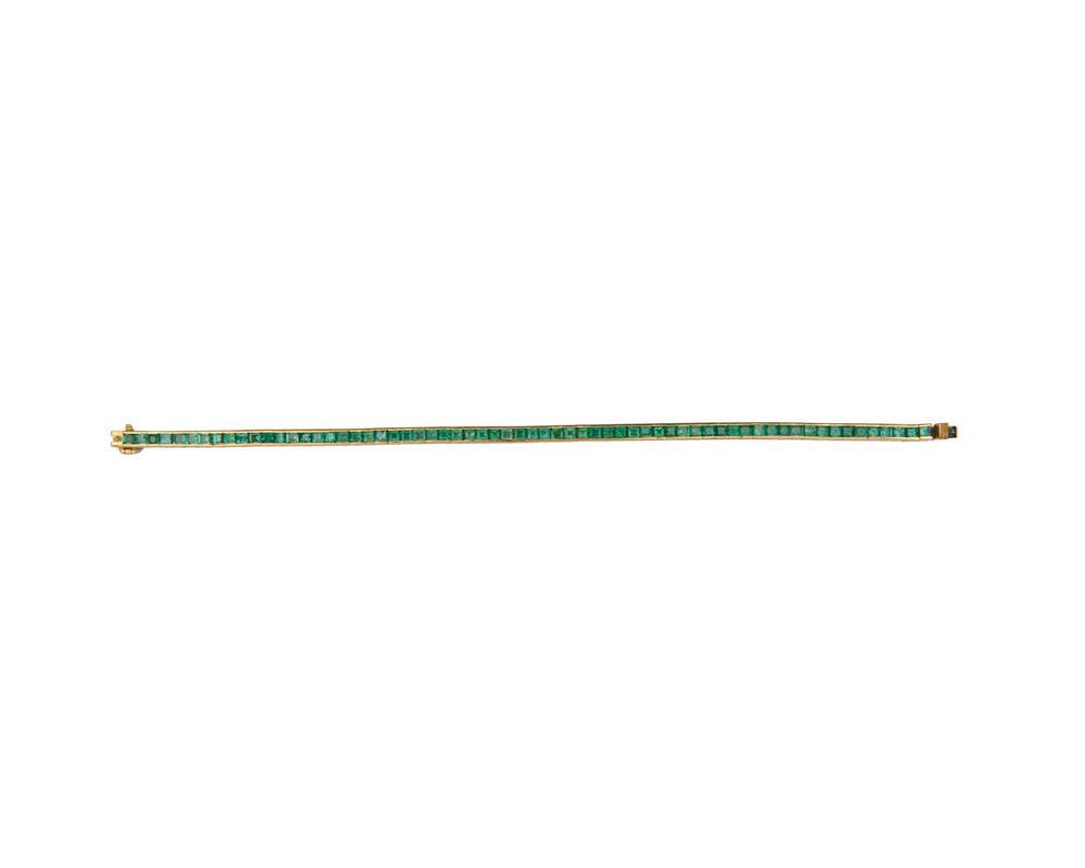 18K GOLD AND EMERALD LINE BRACELET18K 367ef3