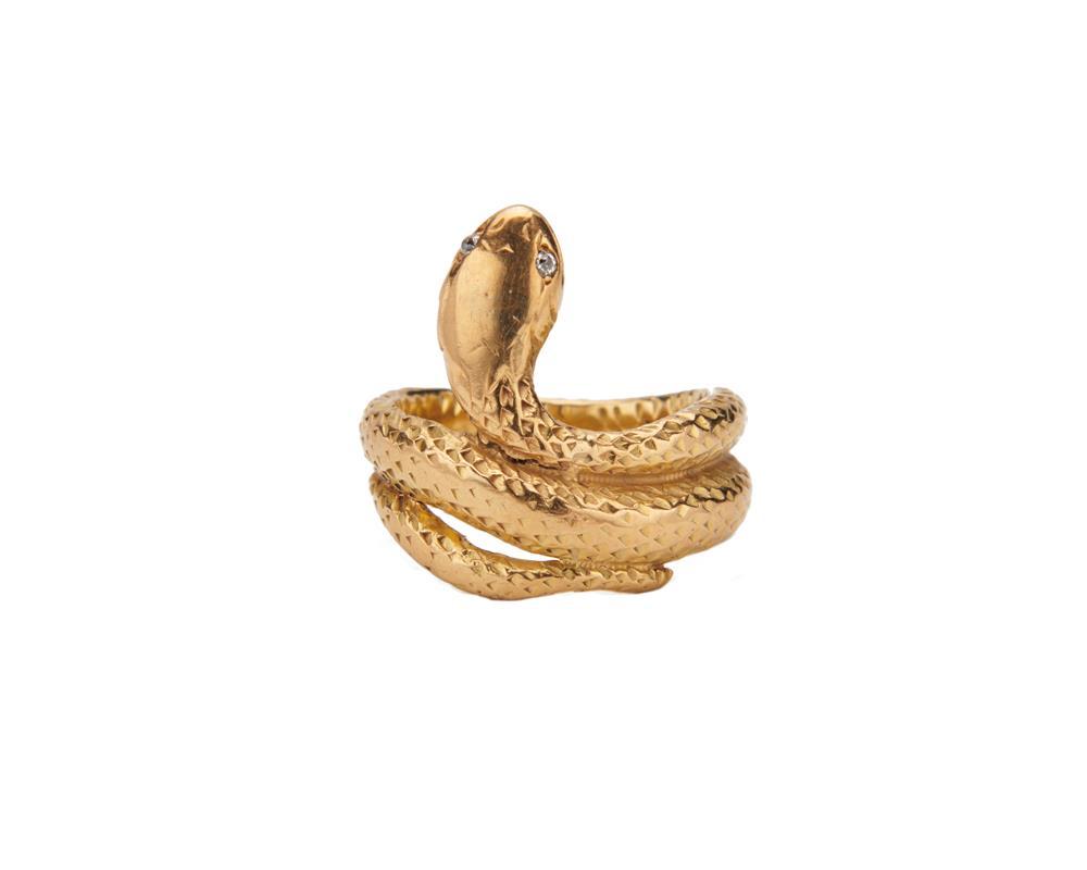 18K GOLD AND DIAMOND SNAKE RING18K 367f1d