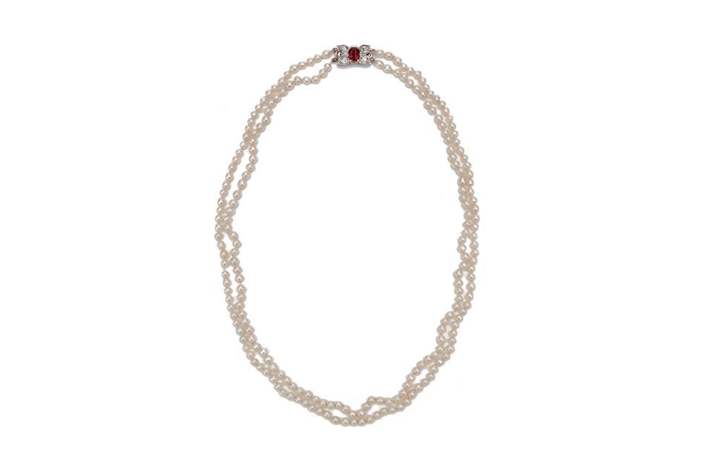 DOUBLE STRAND PEARL NECKLACE WITH 367f29