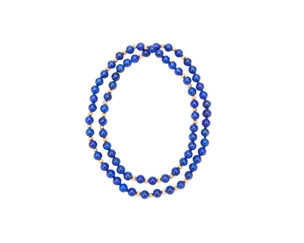 14K GOLD AND LAPIS NECKLACE14K