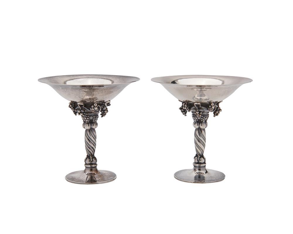 PAIR OF GEORG JENSEN SILVER GRAPE