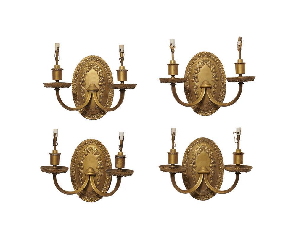 SET OF FOUR AMERICAN GILT BRONZE