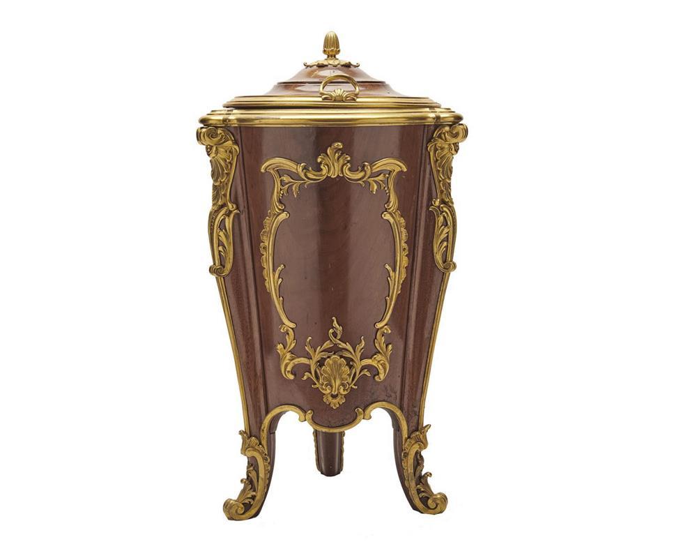 LOUIS XV STYLE ORMOLU MOUNTED MAHOGANY