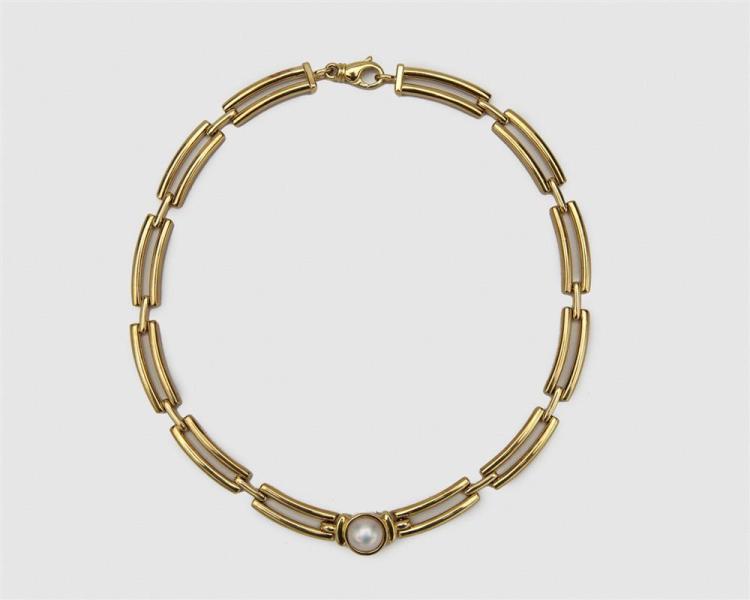 MOVADO 18K GOLD AND PEARL NECKLACEMOVADO 368075