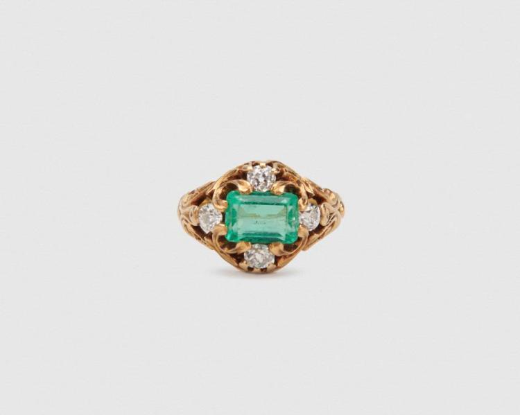 J E CALDWELL CO 18K GOLD EMERALD  3680ab