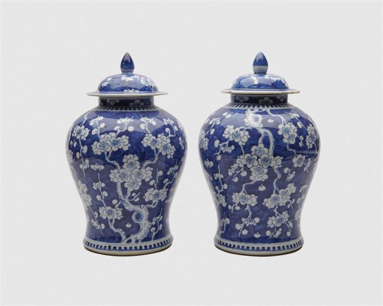 PAIR OF CHINESE BLUE AND WHITE