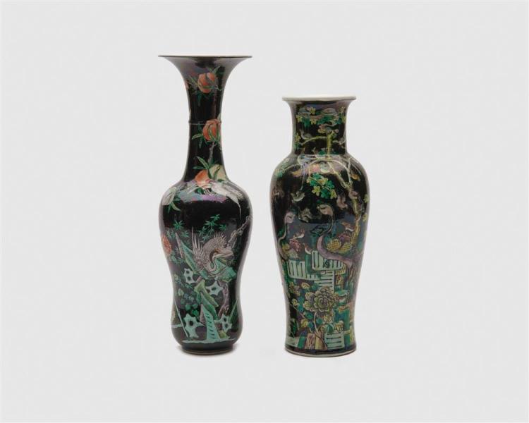 TWO CHINESE IRIDESCENT FAMILLE 36812c