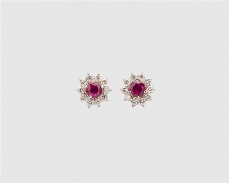 18K WHITE GOLD RUBY AND DIAMOND 3681c0