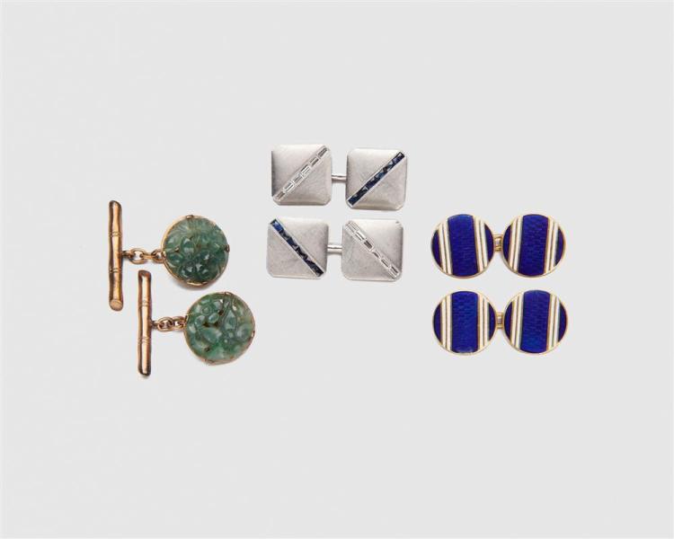 THREE PAIRS OF CUFFLINKSThree Pairs 3681ce