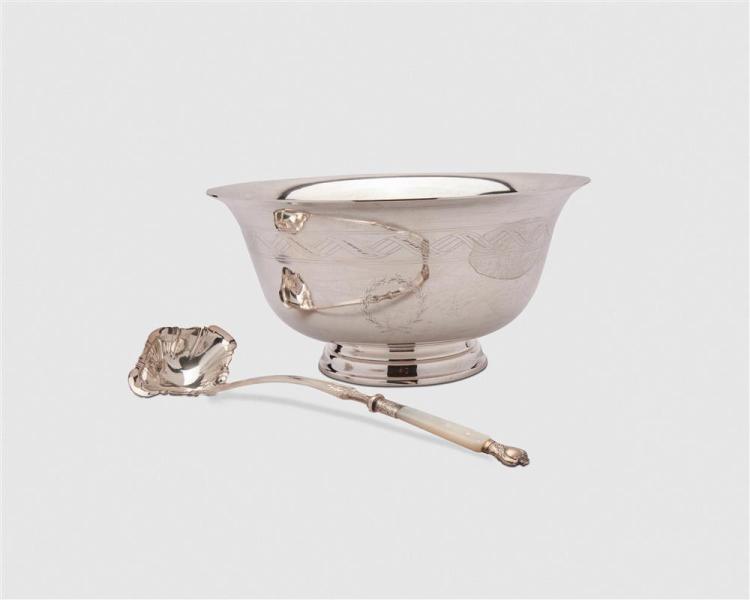 AMERICAN SILVER PUNCH BOWL, SHREVE CRUMP