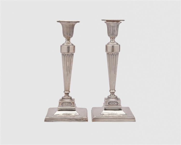 PAIR OF SHEFFIELD SILVER NEOCLASSICAL