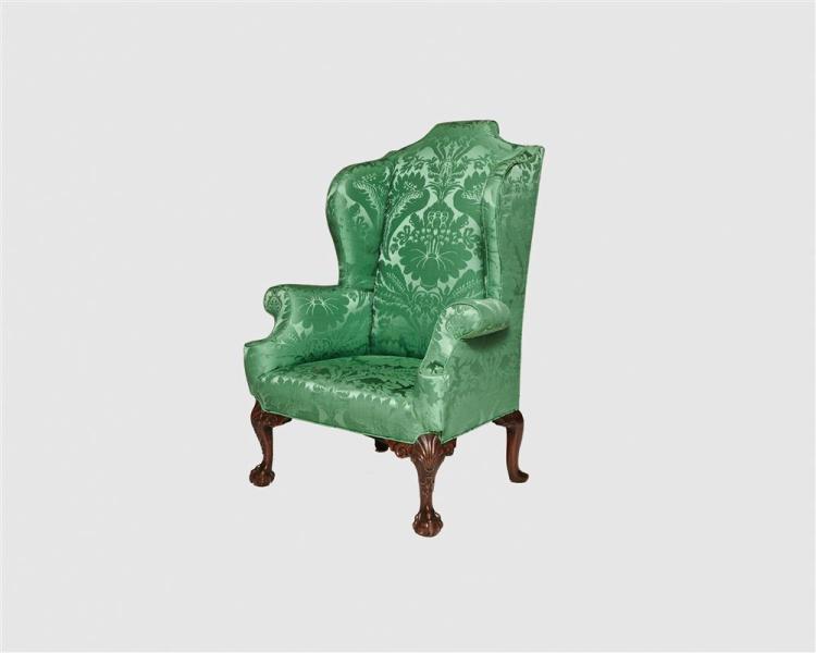 GEORGE II STYLE CARVED WALNUT UPHOLSTERED 368208
