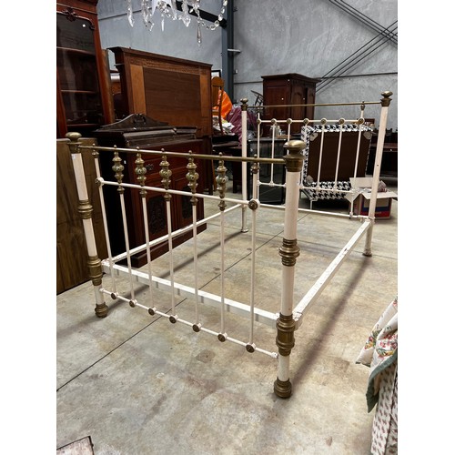 Antique brass and iron double bed with