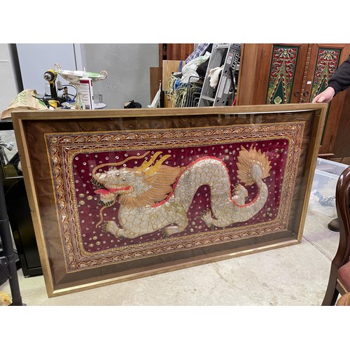 Large Oriental shadow framed tapestry 368292