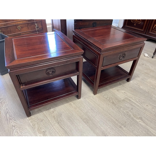 Pair of Chinese rosewood square