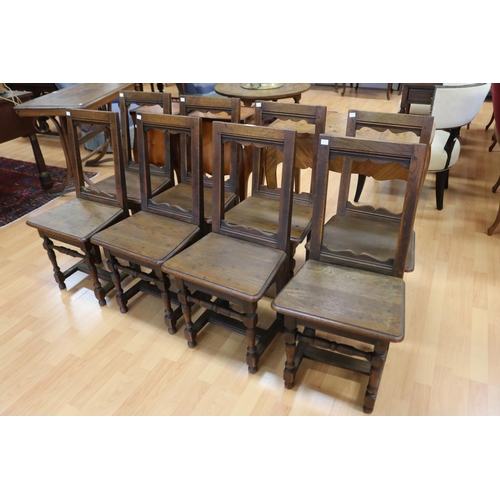 Set of eight antique French oak
