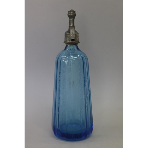 Vintage French bistro blue glass 3682dc