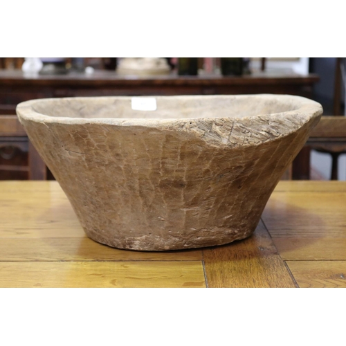 Primitive wooden bowl, approx 41cm D