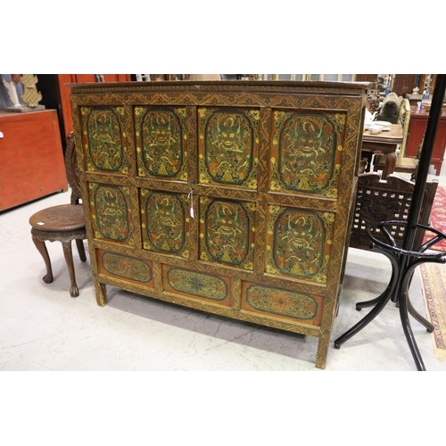 Large oriental painted cabinet with