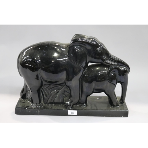 Art Deco French black ceramic Elephant 3682ef