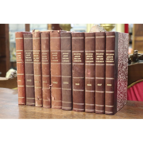 Set of ten French books, Bulletin Annote
