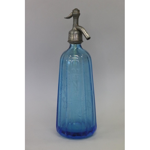 Vintage French bistro blue glass soda