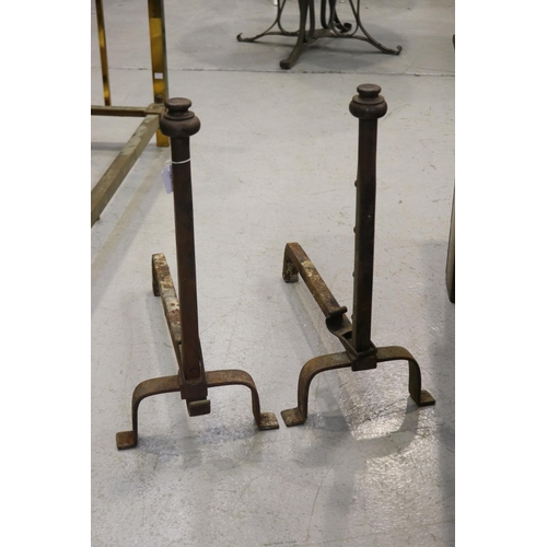 Pair of antique French iron andirons  368300
