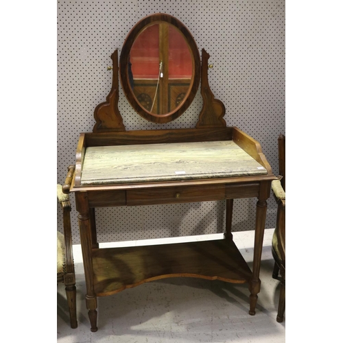 Antique French dressing table with oval