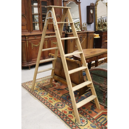 Old French wooden ladder, approx 162cm