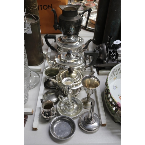 Assortment of silver plate to include