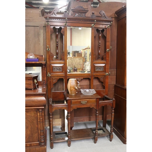 Antique Victorian walnut mirrored 36832d