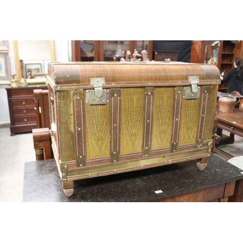 Faux wood grain tin trunk original 368344