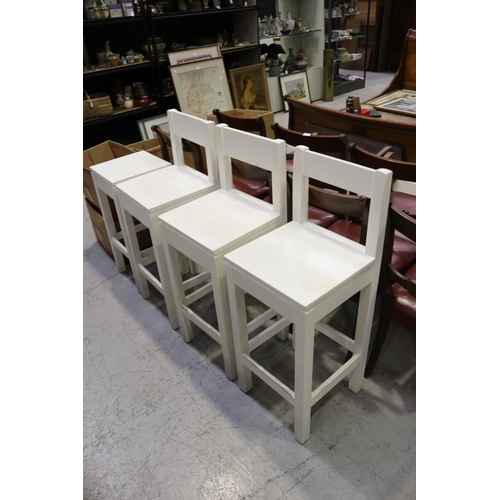 Set of four white painted kitchen or