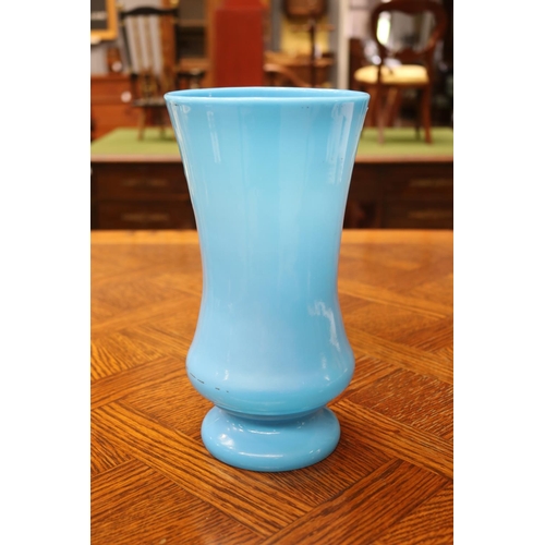 Antique French blue glass vase  36836f
