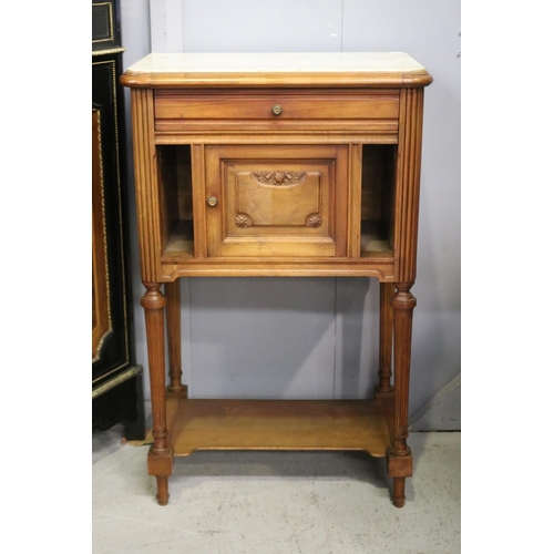 Antique French marble topped nightstand,