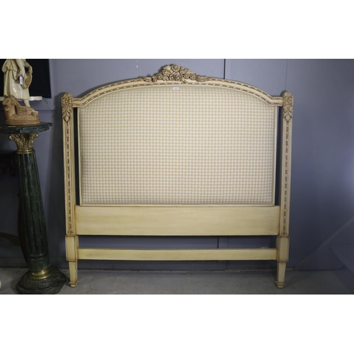 French style upholstered bedhead, approx