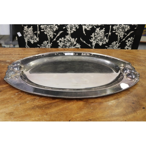 Silver plated oval serving tray, with
