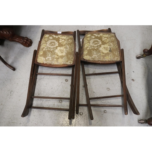 Two Edwardian folding chairs for