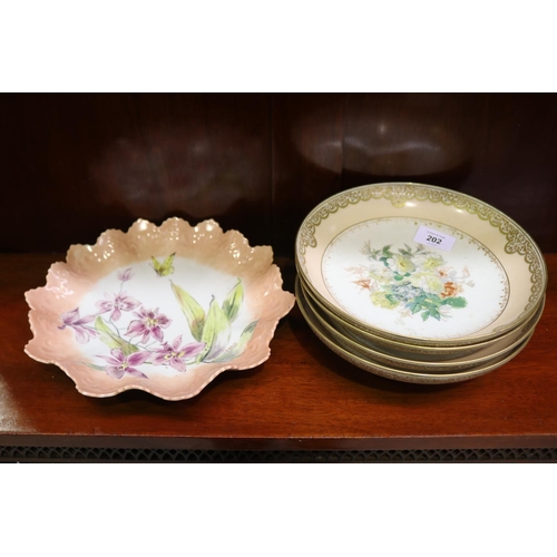 Five antique porcelain comport