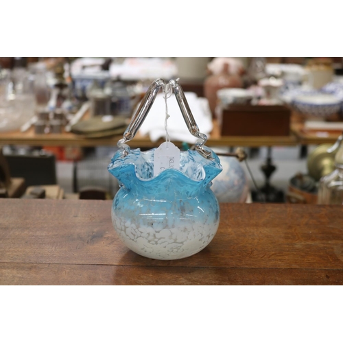 Victorian style glass form basket, approx