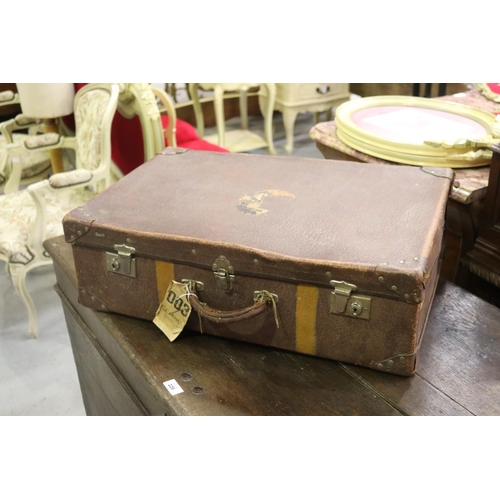 Vintage leather suitcase approx 368480